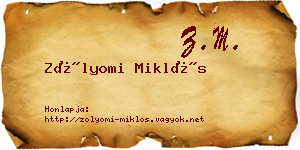 Zólyomi Miklós névjegykártya