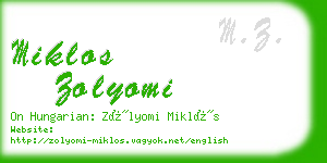 miklos zolyomi business card